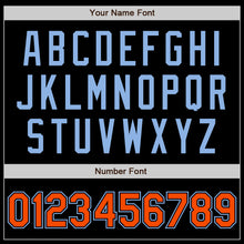 Load image into Gallery viewer, Custom Black Orange-Light Blue Authentic Baseball Jersey