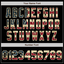 Load image into Gallery viewer, Custom Black Vintage USA Flag-Cream Authentic Baseball Jersey