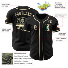 Load image into Gallery viewer, Custom Black Vintage Mexican Flag-Cream Authentic Baseball Jersey
