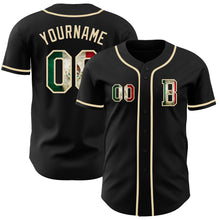 Load image into Gallery viewer, Custom Black Vintage Mexican Flag-Cream Authentic Baseball Jersey