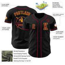 Load image into Gallery viewer, Custom Black Crimson-Gold Authentic Baseball Jersey