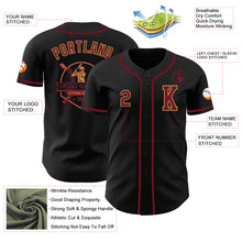 Load image into Gallery viewer, Custom Black Crimson-Old Gold Authentic Baseball Jersey