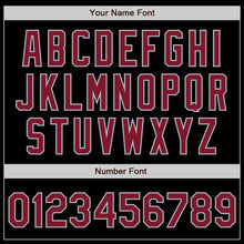 Load image into Gallery viewer, Custom Black Crimson-Gray Authentic Baseball Jersey