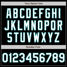 Load image into Gallery viewer, Custom Black White-Teal Authentic Baseball Jersey