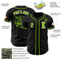 Load image into Gallery viewer, Custom Black Neon Green-White Authentic Baseball Jersey