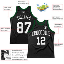 Load image into Gallery viewer, Custom Black White Authentic Throwback Basketball Jersey