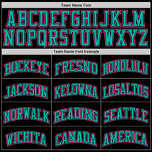 Load image into Gallery viewer, Custom Black Pink Aqua-White Authentic Throwback Basketball Jersey