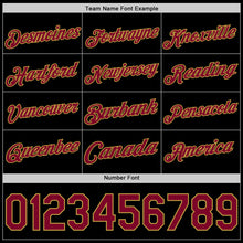 Load image into Gallery viewer, Custom Black Maroon-Old Gold Authentic Basketball Jersey