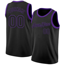 Load image into Gallery viewer, Custom Black Purple Authentic Basketball Jersey
