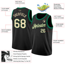 Load image into Gallery viewer, Custom Black Cream-Green Authentic Basketball Jersey