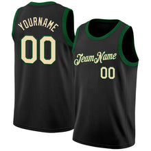 Load image into Gallery viewer, Custom Black Cream-Green Authentic Basketball Jersey