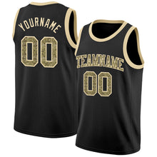 Load image into Gallery viewer, Custom Black Camo-Cream Authentic Basketball Jersey