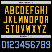 Load image into Gallery viewer, Custom Black Light Blue-Gold Authentic Basketball Jersey