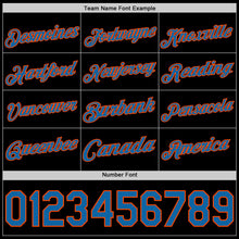 Load image into Gallery viewer, Custom Black Blue-Orange Authentic Basketball Jersey
