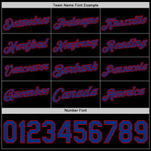 Load image into Gallery viewer, Custom Black Royal-Red Authentic Basketball Jersey