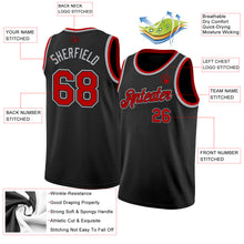 Load image into Gallery viewer, Custom Black Red-Gray Authentic Basketball Jersey