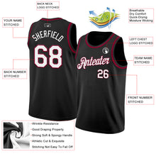 Load image into Gallery viewer, Custom Black White-Maroon Authentic Basketball Jersey