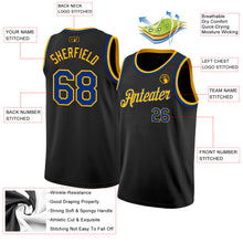 Load image into Gallery viewer, Custom Black Royal-Gold Authentic Basketball Jersey