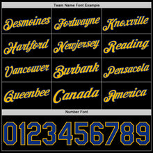 Load image into Gallery viewer, Custom Black Royal-Gold Authentic Basketball Jersey