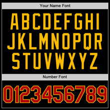 Load image into Gallery viewer, Custom Black Red-Gold Authentic Basketball Jersey