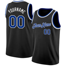 Load image into Gallery viewer, Custom Black Royal-White Authentic Basketball Jersey