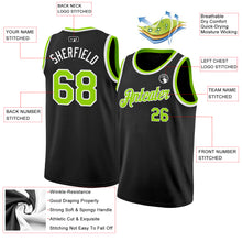 Load image into Gallery viewer, Custom Black Neon Green-White Authentic Basketball Jersey