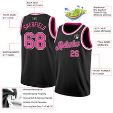 Load image into Gallery viewer, Custom Black Pink-White Authentic Basketball Jersey