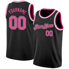 Load image into Gallery viewer, Custom Black Pink-White Authentic Basketball Jersey