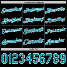 Load image into Gallery viewer, Custom Black Teal-White Authentic Basketball Jersey
