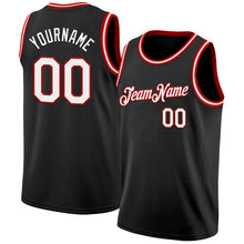Load image into Gallery viewer, Custom Black White-Red Authentic Basketball Jersey