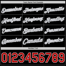 Load image into Gallery viewer, Custom Black Red White-Gray Authentic Basketball Jersey