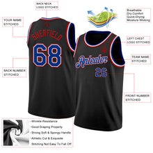 Load image into Gallery viewer, Custom Black Royal White-Red Authentic Basketball Jersey