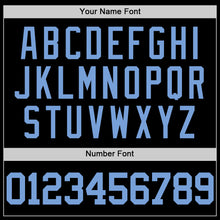 Load image into Gallery viewer, Custom Black Light Blue Authentic Basketball Jersey