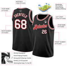 Load image into Gallery viewer, Custom Black White-Red Authentic Basketball Jersey