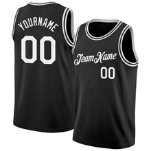 Load image into Gallery viewer, Custom Black White Authentic Basketball Jersey