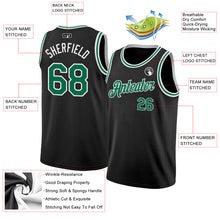 Load image into Gallery viewer, Custom Black Kelly Green-White Authentic Basketball Jersey