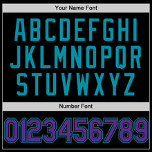 Load image into Gallery viewer, Custom Black Purple-Teal Authentic Basketball Jersey