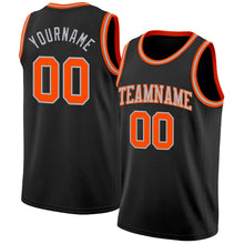 Load image into Gallery viewer, Custom Black Orange-Gray Authentic Basketball Jersey