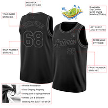 Load image into Gallery viewer, Custom Black Steel Gray Authentic Basketball Jersey