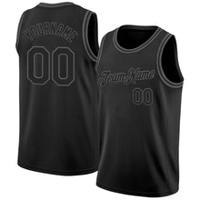 Load image into Gallery viewer, Custom Black Steel Gray Authentic Basketball Jersey