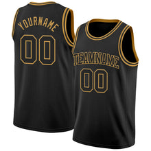 Load image into Gallery viewer, Custom Black Old Gold Authentic Basketball Jersey