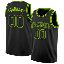 Load image into Gallery viewer, Custom Black Neon Green Authentic Basketball Jersey