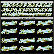 Load image into Gallery viewer, Custom Black White Sky Blue-Yellow Authentic Baseball Jersey