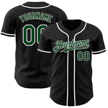 Load image into Gallery viewer, Custom Black Green-White Authentic Baseball Jersey