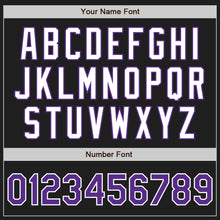Load image into Gallery viewer, Custom Black Purple-White Authentic Baseball Jersey