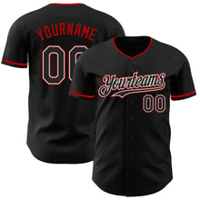 Load image into Gallery viewer, Custom Black White-Red Authentic Baseball Jersey