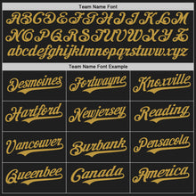Load image into Gallery viewer, Custom Black Old Gold Authentic Baseball Jersey