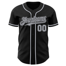 Load image into Gallery viewer, Custom Black Gray Authentic Baseball Jersey