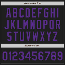 Load image into Gallery viewer, Custom Black Purple Authentic Baseball Jersey