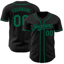 Load image into Gallery viewer, Custom Black Kelly Green Authentic Baseball Jersey
